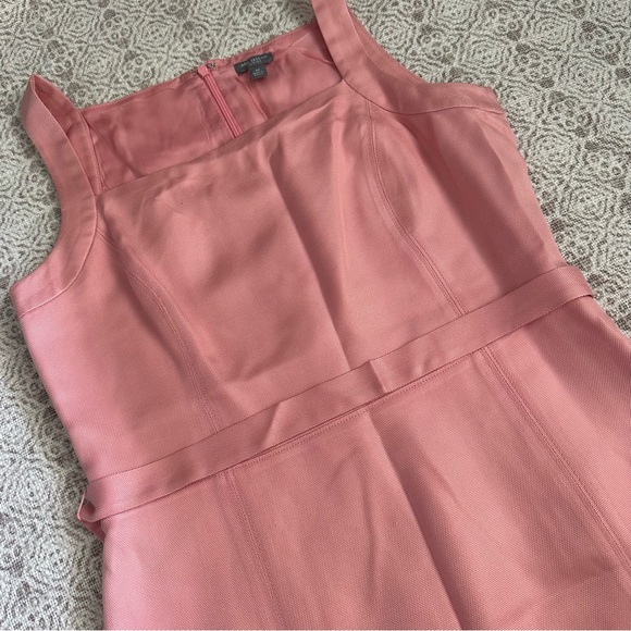 Ann Taylor Pink Silk Sleeveless Square Neck Dress - Picture 2 of 7